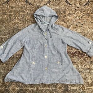 Ingrid Olsen Cotton/Linen Striped Hooded Women's Jacket